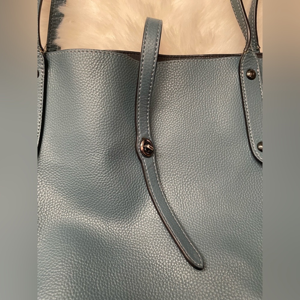 Coach Teal Leather Tote Bag - Picture 3 of 12